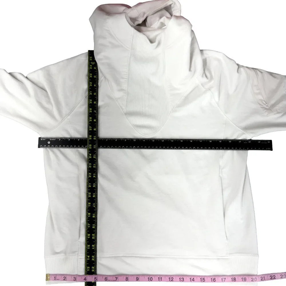 INDYEVA Timea II White Hooded Tunic Pullover Sweatshirt Women's L/G - Picture 7 of 8